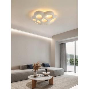 北欧极简主卧室吸顶灯设计师样板间灯饰圆形花瓣侘寂风房间灯具