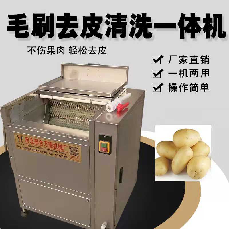 新型土豆去皮机商用马铃薯胡萝卜芋头莲藕马蹄姜毛辊清洗机脱皮机