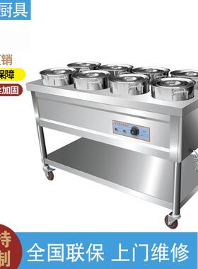 商用不锈钢电加热保温粥车汤桶台早餐移动摆摊快餐保温车台圆桶
