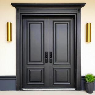 别墅大门农村自建房大门防盗门铸铝门法式复古入户门进户门头双开