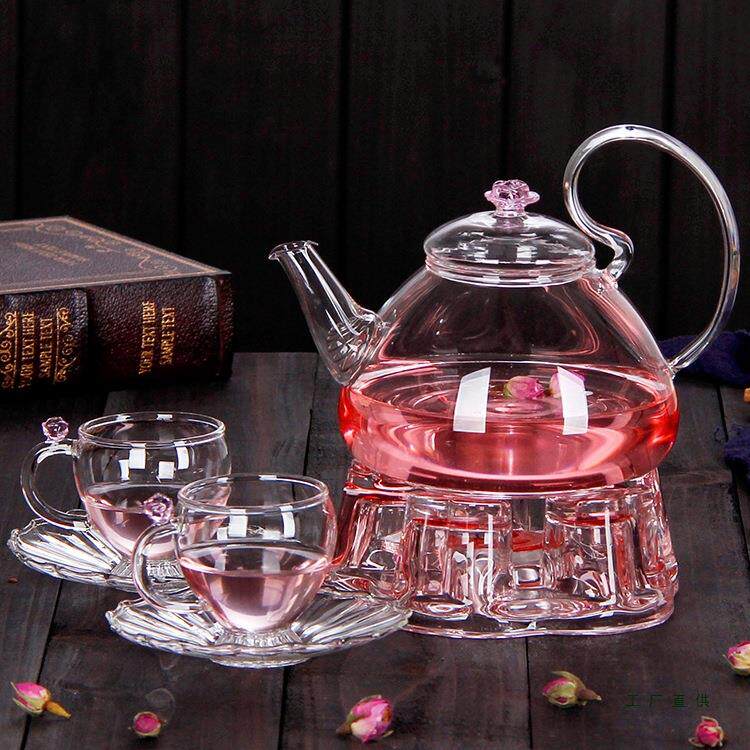 耐高温玻璃茶具蜡烛加热茶壶家用泡茶壶花茶壶套装煮茶器2025新款