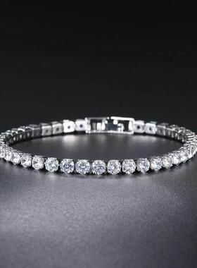 银色2.5/3/4/5mm锆石女子网球手炼