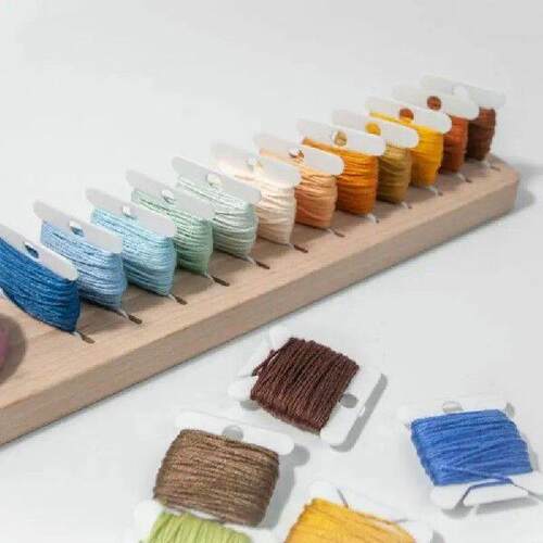 Embroidery Bobbin Organizer Rack Wooden Embroidery Floss