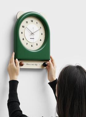 wozom屋准奶油风钟客o厅挂钟表025新款家2用复古创意挂墙JLD时钟