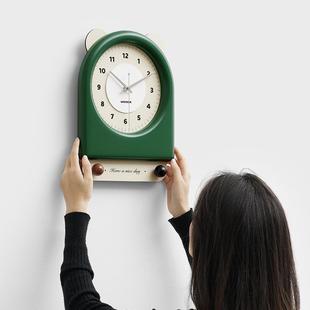 wozoTYOS565om钟屋准奶油风挂钟客厅表2时042新款 家用复古创意挂