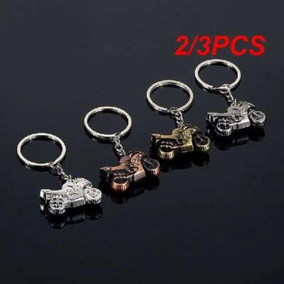 2/3PCS Motorcycle Pendant Key Chain Durable Portable Zinc