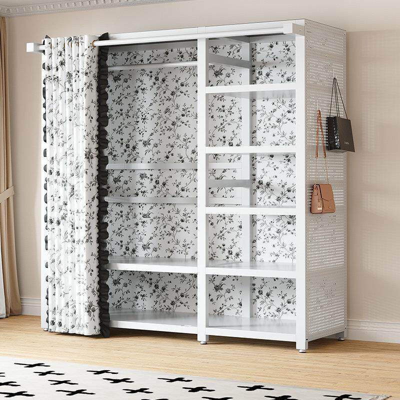 衣帽架现代简约落地开 放式挂衣架家用卧室全金属洞洞板防尘大衣