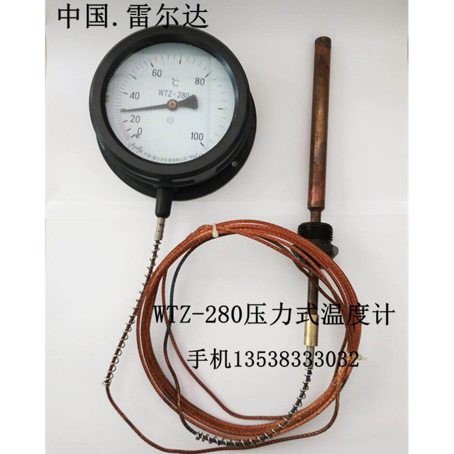 雷尔达压力式温度计WTZ/WTQ-280 0-100度锅炉工业用指针温度表
