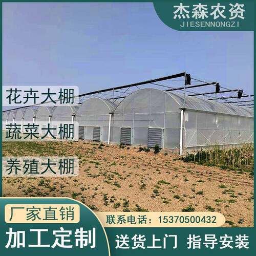 大棚骨架钢管农业连体联栋蔬菜养殖养猪养鸡温室大棚热镀锌椭圆管