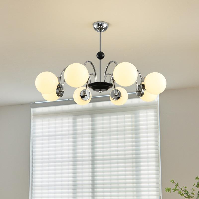 小红书同款美式卧室客厅中古吊灯简约玻璃球法式客厅餐厅魔豆吊灯