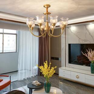 房全美式 客 吊640灯铜卧室轻奢现代法简约餐厅中古风书灯具别墅式