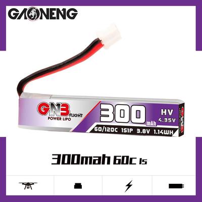 GNB高能 300mAh 1S 3.8V 60C Mobula6 空心杯FPV航模锂电池LiHV
