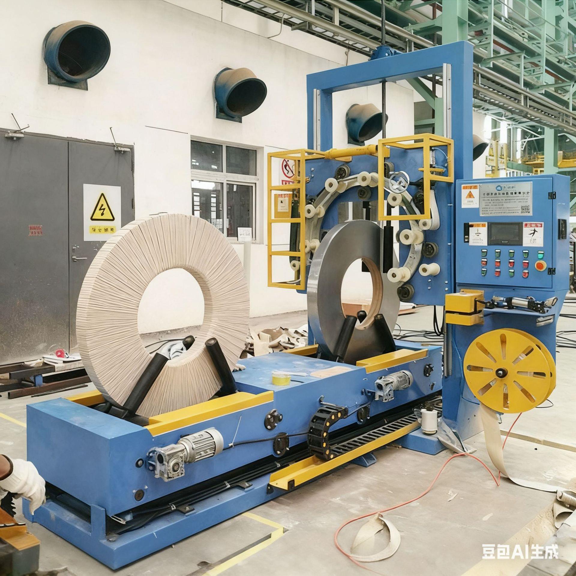 厂家供新能源钢卷打包机双工位钢带缠绕包装机PLC变频铜卷缠绕机