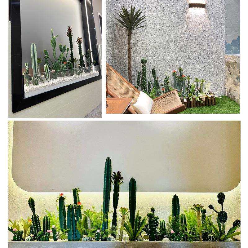 仿真植物造景组合仙人掌仙人柱室内景观装饰摆件小型仿生绿植假花