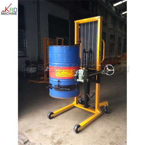 Oil drum truck 化工液压型油桶提升机 卡箍式油桶四轮搬运车