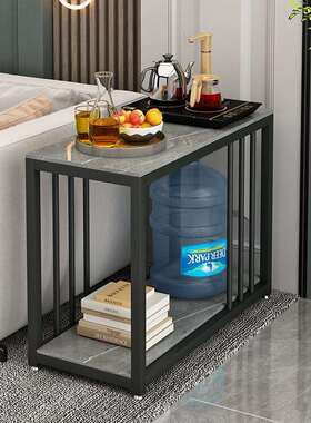 厅沙SVP发岩板边几侧边柜红小几轻奢茶台角茶网几可移动边柜小桌