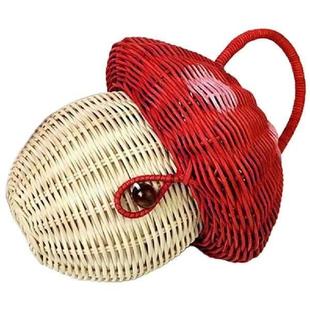Mushroom Storage Handbag Straw Basket Rattan Wicker