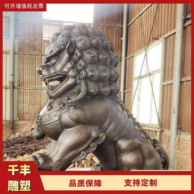 千丰制作一对大门口铸铜狮子大型铜狮子新中式纯铜