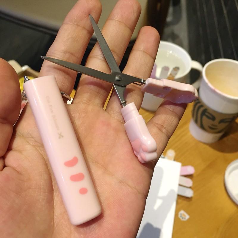 可爱猫爪剪刀高颜值小号便携式折叠笔形儿童安全手工手账剪纸剪刀