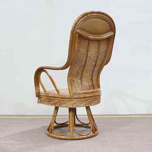 2I藤休椅闲椅室内阳台编椅制办公藤旋转老板YF 329椅大班真椅靠背电脑椅