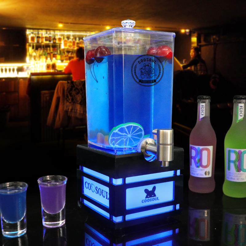 扎啤酒炮带龙头2L可乐桶容器发光酒炮酒吧专用3升商用 网红果汁桶