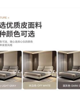 DA1D1Q45象耳皮艺大床大轻奢双端人床主朵卧意式婚床现代双人简约