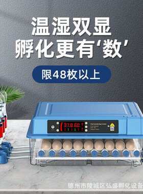 定制迷你孵化机孵化箱48/100枚小型家用孵化器小鸡鸭鹅鸽子孵蛋器