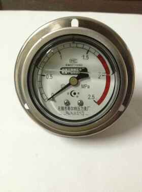 珠峰无锡不锈钢耐震压力表 YBF60ZT 2.5MPA