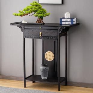 新中式实木玄关桌靠墙玄关柜禅意端景台条案条几仿古家用供桌香案