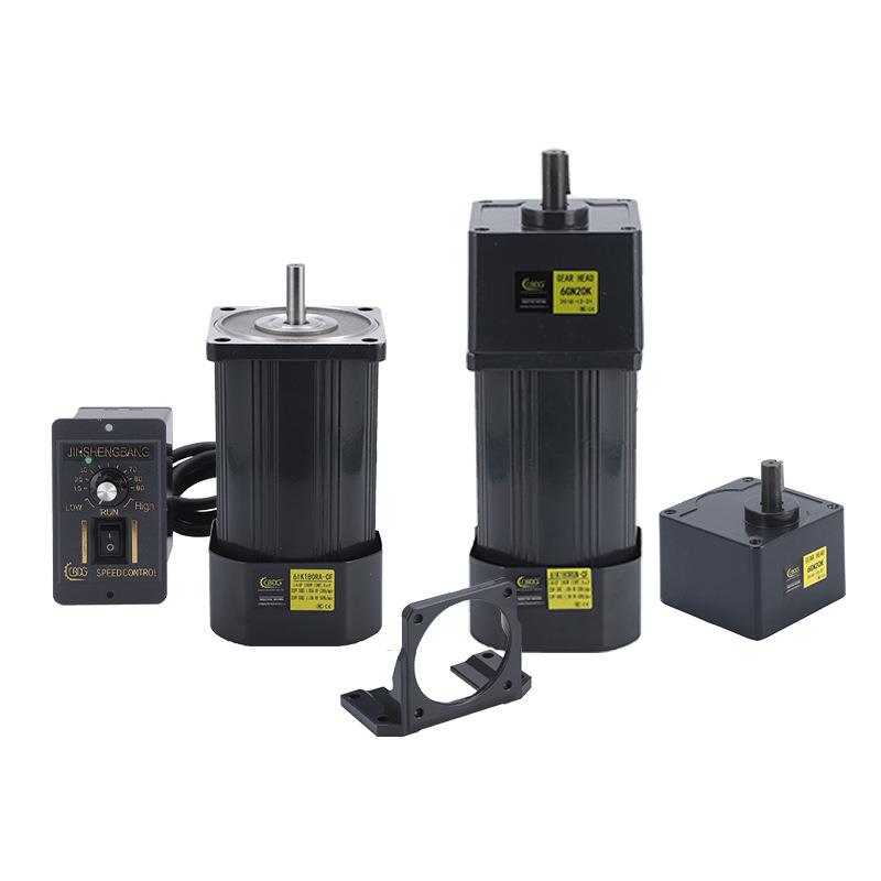 津邦电机180W齿轮减速调速电机刹车马达全铜线包正反转交流220V