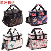新款 印花图案便携便当保温午餐包户外保冷冰包手提饭盒袋 数码