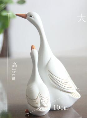 新款直销跨境 仿真母子鸭子 庭院装饰微景观摆件动物鸭子树脂工艺