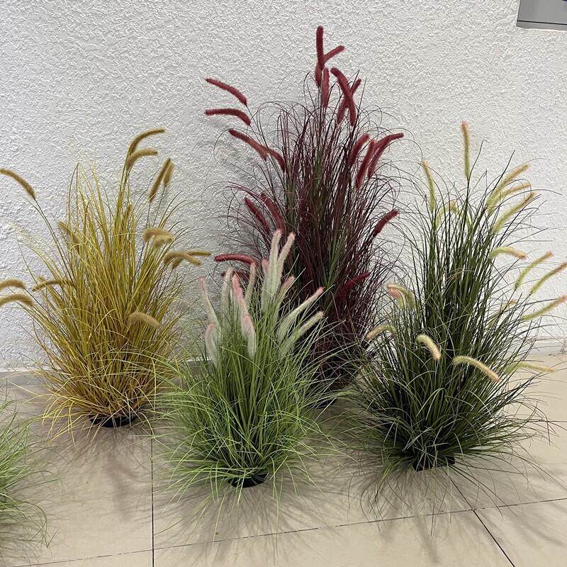 模拟狗尾草堆盆栽婚礼景观装饰地板展示狼尾草绿色植物假花卉装饰