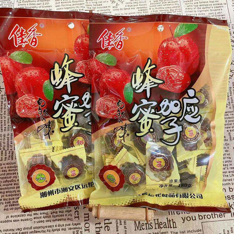 -潮汕特产佳香蜂蜜加应子180g梅李子干蜜饯广东果脯休闲零食