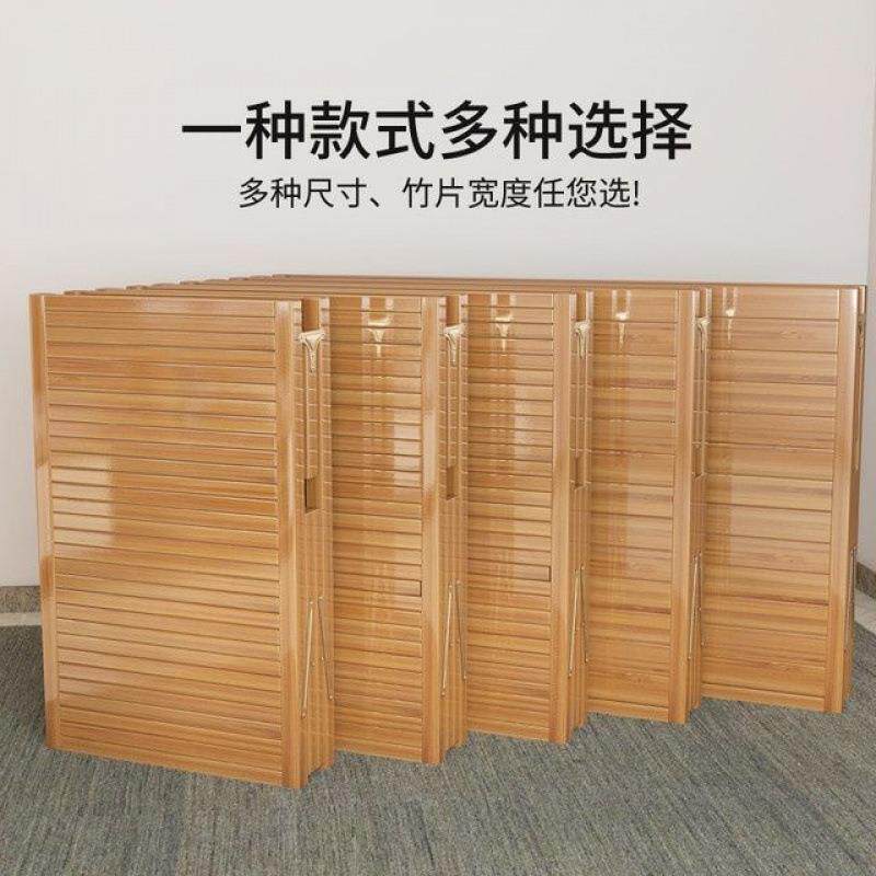 竹床折叠床双人人简GZO易床午午睡家缩用实木凉床休伸租单房硬板