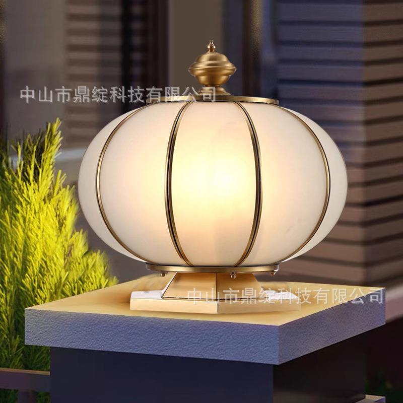 户外全铜太阳能灯别墅庭院大门门柱灯围墙灯笼墙头灯阳台柱灯