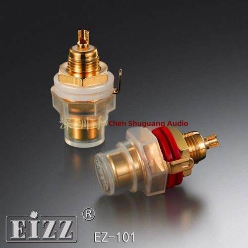 EIZZ磷青铜镀金RCA莲花母座 发烧CD胆机功放接线端子音频信号插座