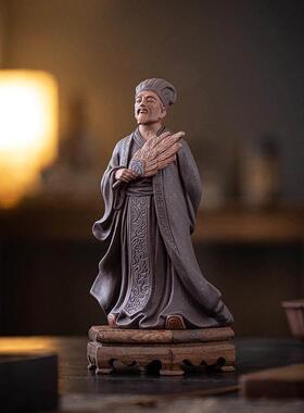 三国历史人物紫砂诸葛亮摆件中式禅意古风家居装饰品陶瓷孔明雕像