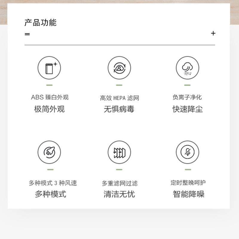 新款直销新款家用空气净化器 跨境英文家用负离子空气净化机礼品