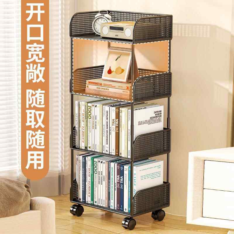 置架书架收学FIQ生书桌旁可移动落地储物层柜家用多儿童绘本纳架