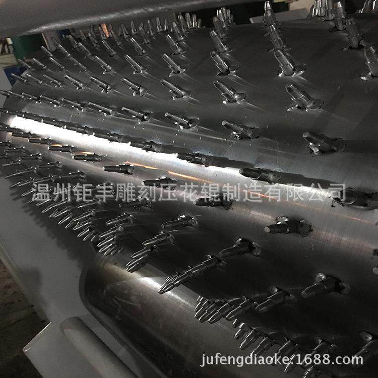 厂家供应不锈钢压花辊餐巾纸布料压花机压棉机轴模具镀锌辊筒加工