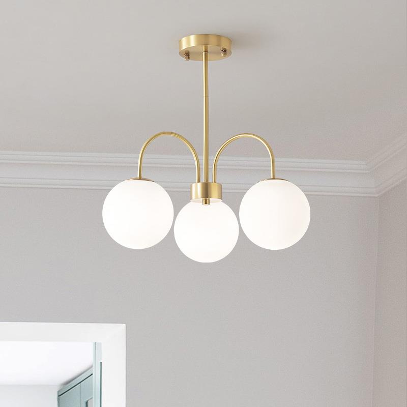北欧简约黄铜餐厅灯吊灯 魔豆分子灯具卧室美式书房创意个性ins灯