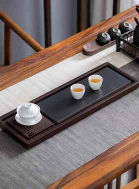 茶盘具客厅家用茶海电木款茶托干泡乌台金茶AXN石小号茶盘台户外