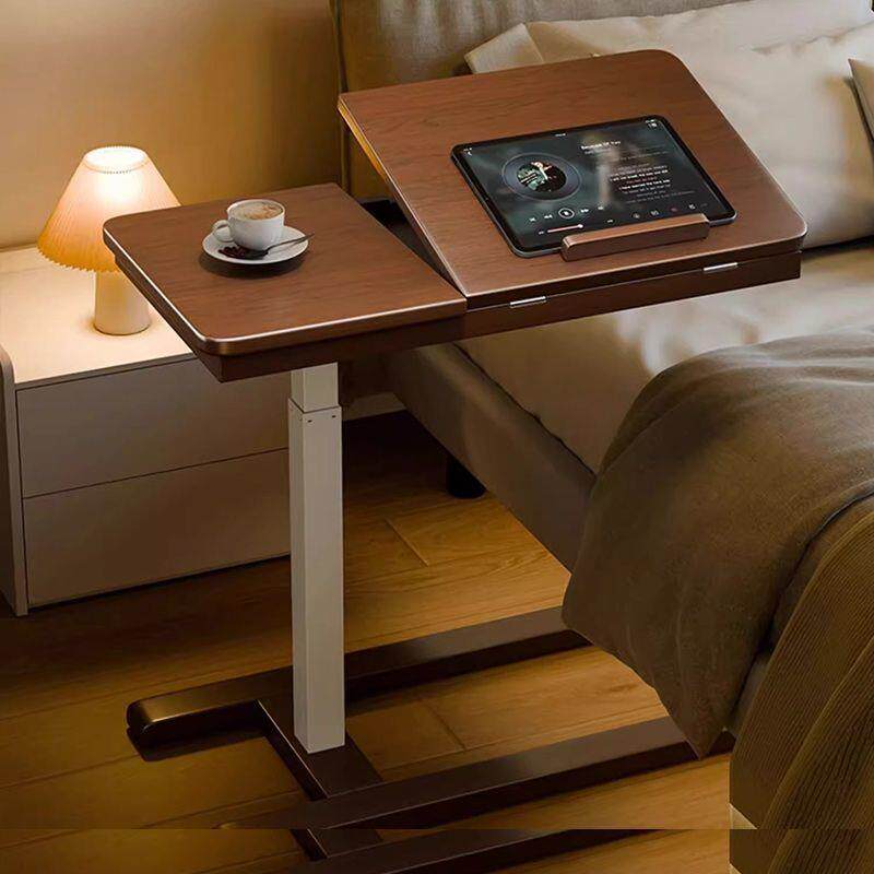 实木书桌可移动带轮升降桌可储物卧室床边桌家用办公电脑桌子茶几