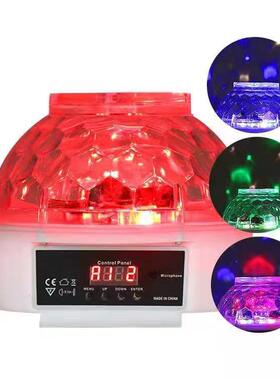 新款KTVLED魔球图案灯水晶魔球灯七彩ktv闪光灯家用dj声控舞台灯