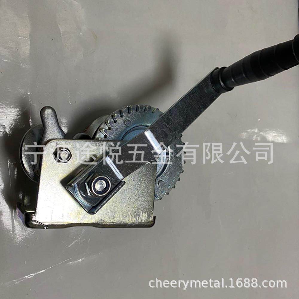 新款直销供应600LBS拖车绞盘 手摇绞车带6米黑色织带 游艇手动绞