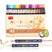 5606肤色双头丙烯马克笔软硬头48色不透色可叠色diy美术画笔