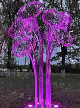 大锈wyt909-0型发光水母灯光落塑 户外园林不钢圆球抽象镂空地摆