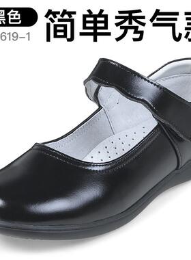 高档女童黑皮鞋大童软底真皮公主鞋儿童春白色舞蹈024新款2学演出