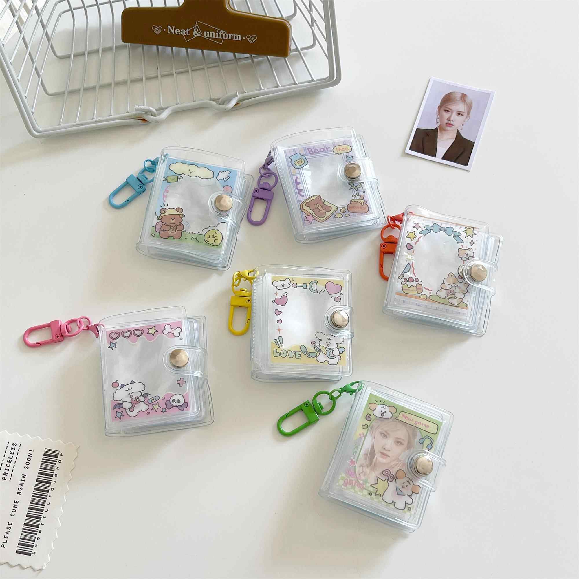 卡通透明2寸大头贴相簿学生证件照迷你小卡册少女包包挂件收纳册